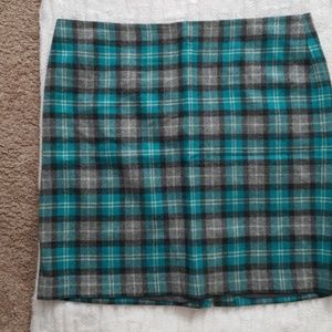 Adorable turquoise and gray plaid skirt